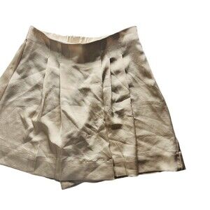Banana Republic Skort Womens XS Beige Satin Pleated Mini Lined Pockets